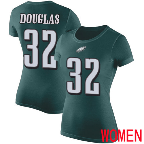 Women Philadelphia Eagles #32 Rasul Douglas Green Rush Pride Name and Number NFL T Shirt